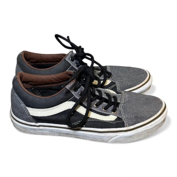 US 5 Vans Old Skool – Black/Gray Canvas Low-Top Waffle Sole - Picture 4 of 7